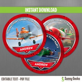 Planes Birthday Favor Tags